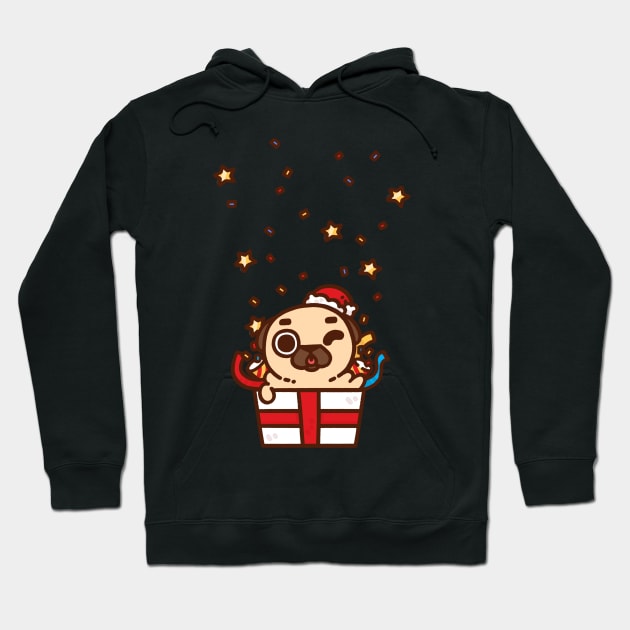 Secret Santa Puglie Hoodie by Puglie Pug 